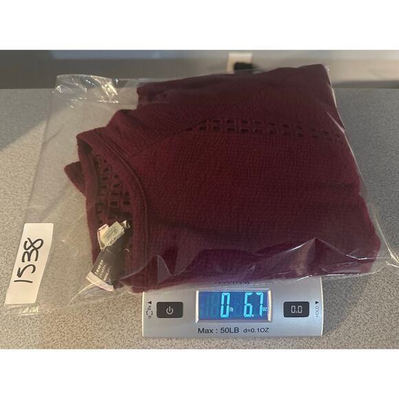 Saturday Sunday Anthropologie Sz S Crochet Knit 3/4 Sleeve Sweater Pom Pom Cuff - Picture 12 of 12